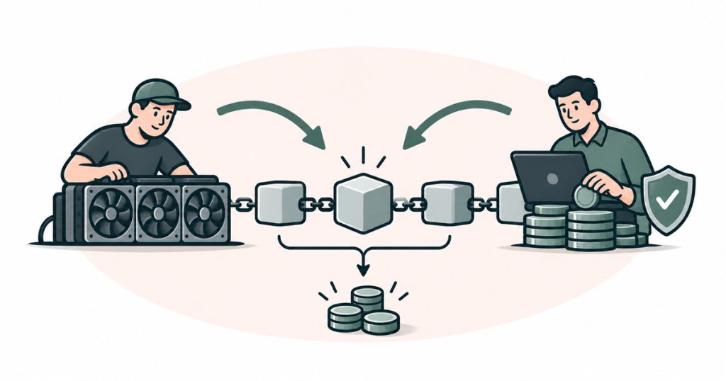 Who are miners and validators in a blockchain?
